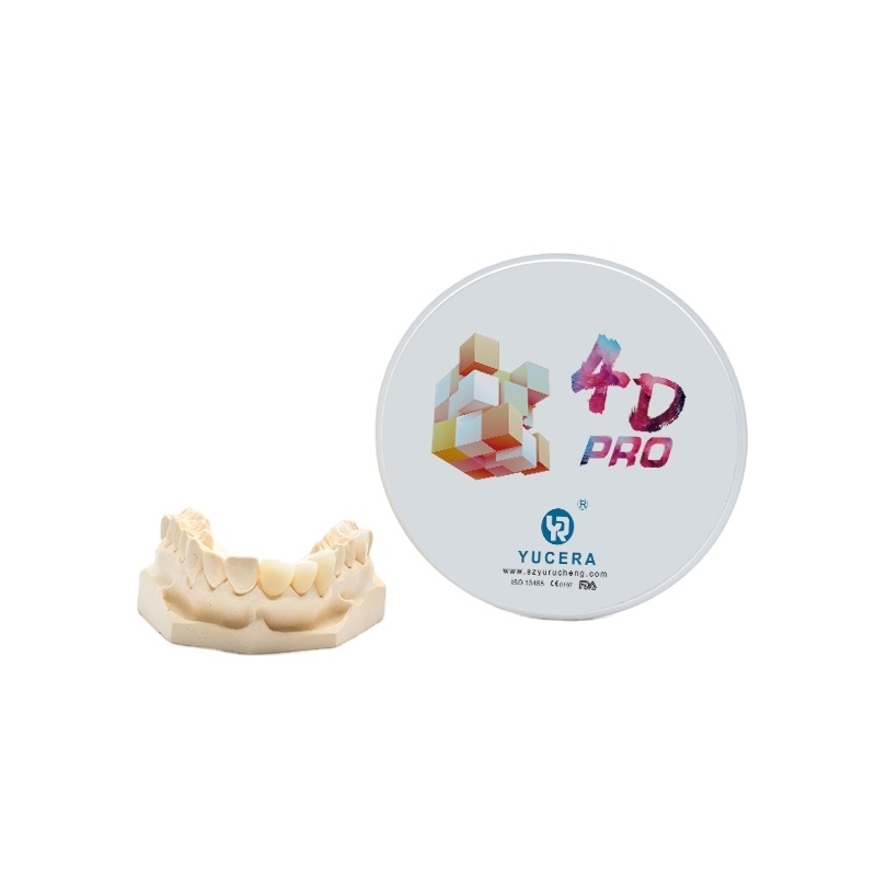 Blok Zirkonia 4D PRO Multilayer YRC untuk Penggilingan Gigi CAD CAM A2-D4 BL1-BL4