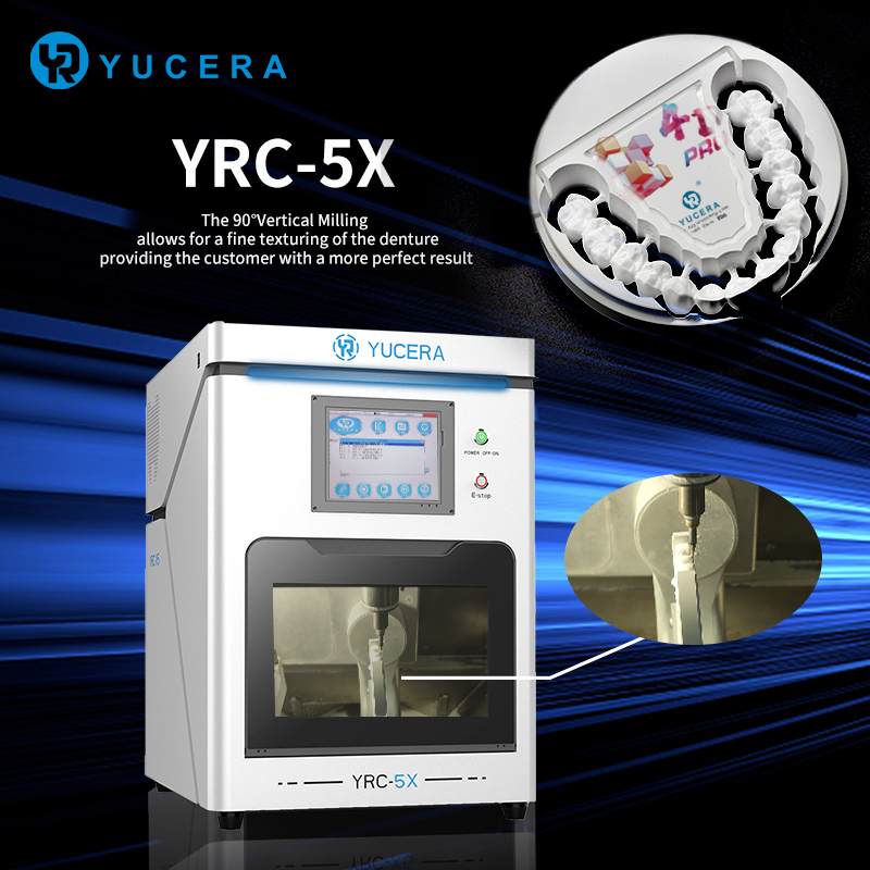 Penjualan Panas Yucera 5 Axis Dental Dry Milling Machine YRC-5X Dental Cad Cam Milling Machine untuk Zirkonia, PMMA, WAX