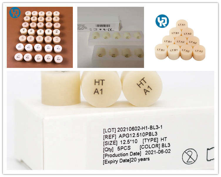 Harga Pabrik Yucera Ingots Block Press Ingots Block untuk restorasi Gigi untuk CE ISO untuk Lab untuk Klinik Efek Estetika yang Baik
