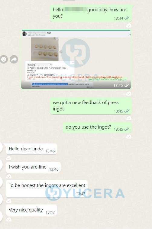Harga Pabrik Yucera Ingots Block Press Ingots Block untuk restorasi Gigi untuk CE ISO untuk Lab untuk Klinik Efek Estetika yang Baik
