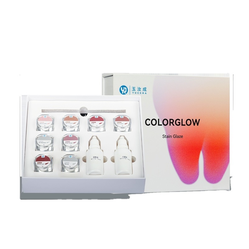 Yucera Dental Lab Essentials Kit Pewarnaan & Glazing Zirkonia Keramik 18-Warna untuk Gigi yang Disesuaikan