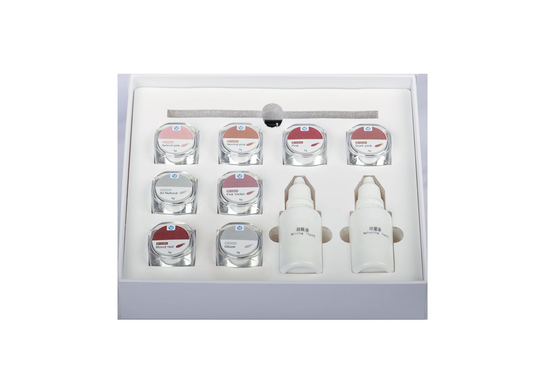 Yucera 18-Warna Keramik Zirkonia Pewarnaan & Kit Glazing Natural Glow untuk Kreasi Lab Gigi