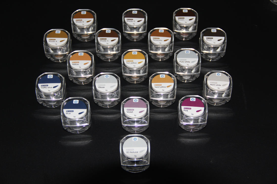Yucera 18-Warna Keramik Zirkonia Pewarnaan & Kit Glazing Natural Glow untuk Kreasi Lab Gigi